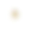 Médaillon rond balance doré émaillé blanc 12 mm