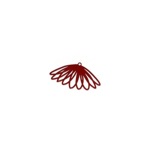 Pendentif fleur filigré 28x16 mm rouge
