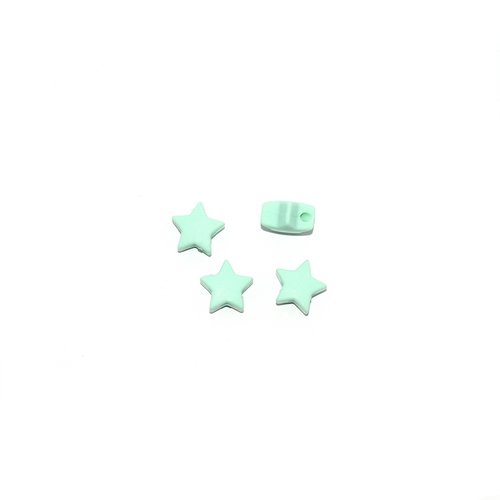 Perle silicone étoile 10x20 mm vert