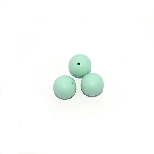 Perle ronde 20 mm en silicone vert