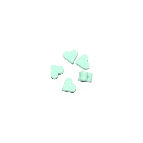 Perle silicone coeur 10x20 mm vert