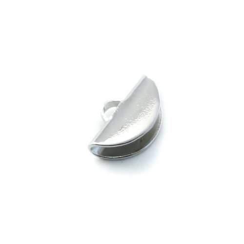 Pince cordon demi-lune plat arrondi métal 10,5x6,5 mm argenté