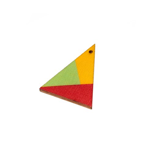 Triangle en bois 39x29 vert, jaune, rouge