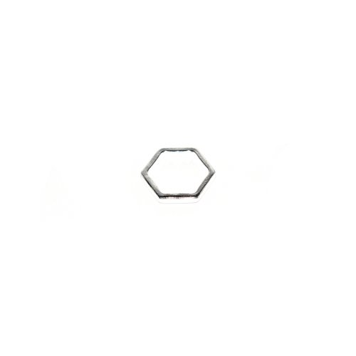 Hexagone vide métal 22x19,5 mm argenté