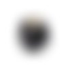 Pompon fourrure dessin animaux 15 mm gris/noir