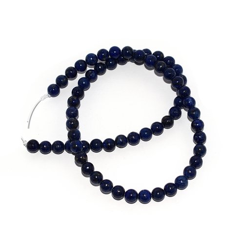 Perle naturelle lapis lazuli bleu 6 mm x10