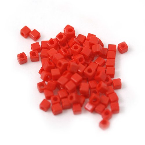 10g miyuki cube 1,8mm opaque red sb18-408