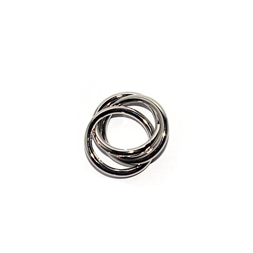 Pendentif anneaux entremélés 17 mm métal argenté