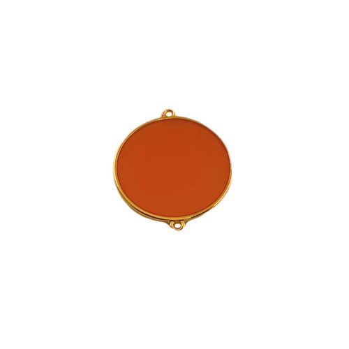 Connecteur rond orange foncé transparent doré 19 mm
