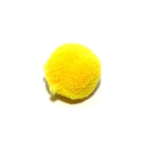 Pompon rond 15 mm jaune x10