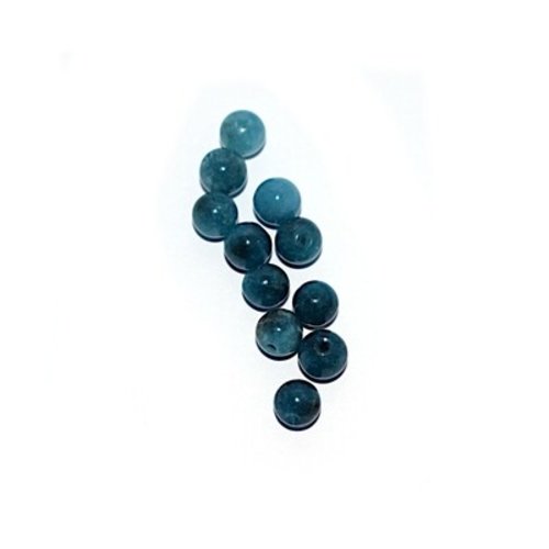 Perle apatite 6 mm turquoise x10