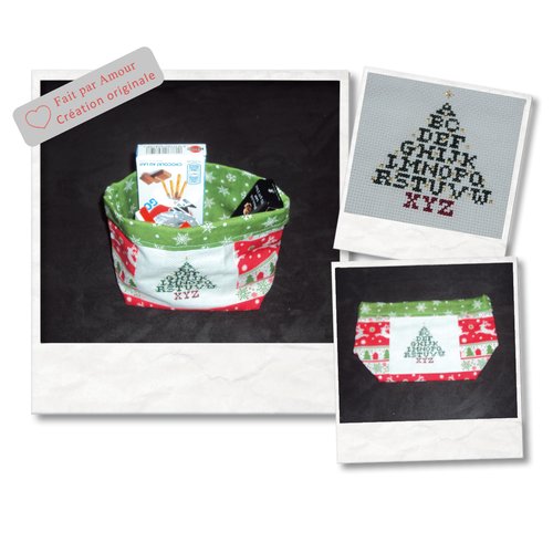 Panière de noël brodée
