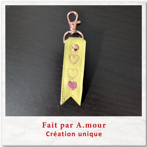 Porte clé triple coeur