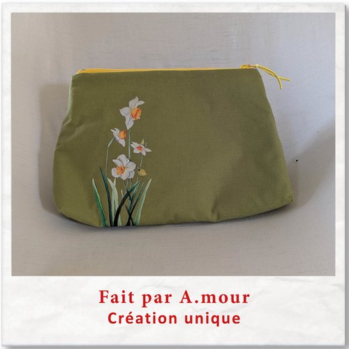 Trousse helleborus en coton narcisse
