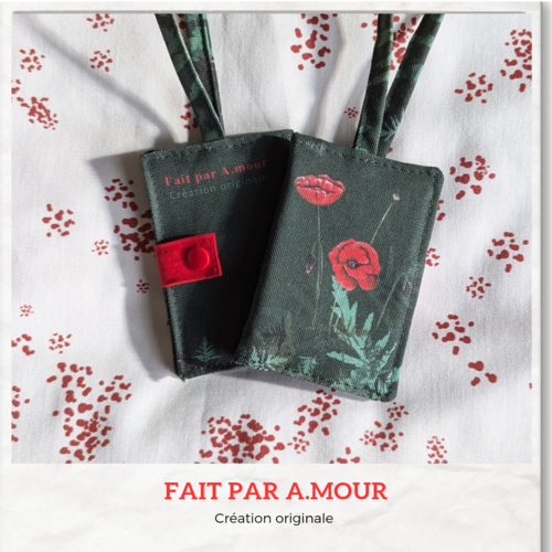 Étiquotin coquelicot, étiquette de bagage