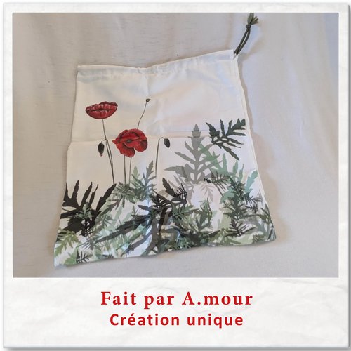 Pochon coton coqulicot