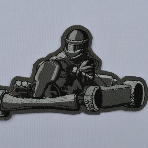 Patch thermocollant, écusson , broder voiture, karting 12.5/8cm