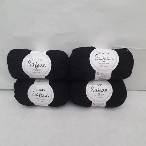 Coton noir safran , 50 grs , 160 m ; 3 mm