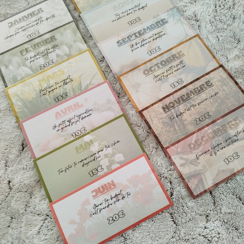 Défi des 12 mois (version 2026) - objectif 170€ (numérique)