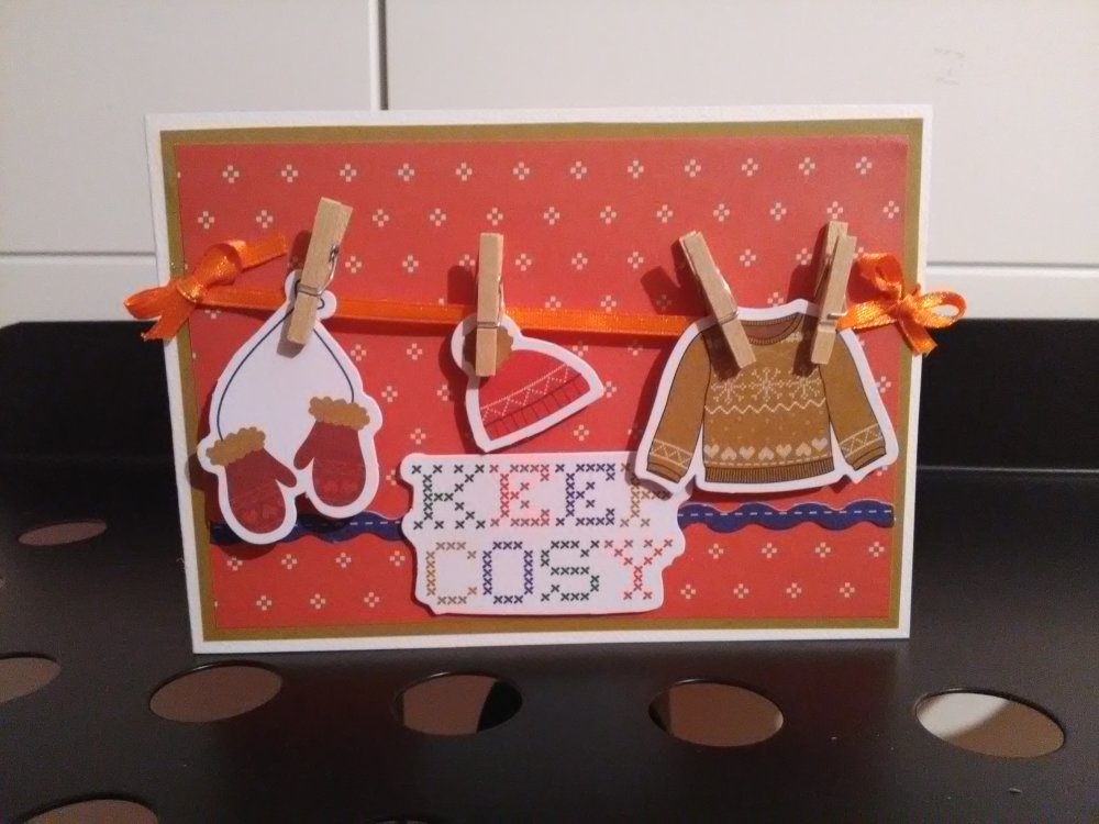 Carte De Noel De Nouvel An Ou D Anniversaire Hivernal Tricot Un Grand Marche