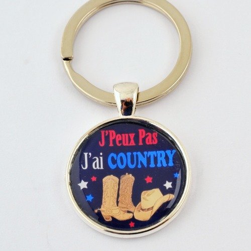 Porte-clefs "j'peux pas j'ai country"