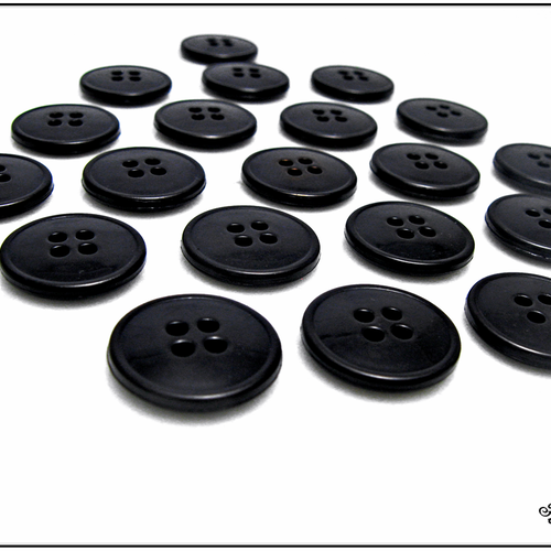 Bouton Boutons 40 Pièce noir blanc boutons 11 mm grand #2012#