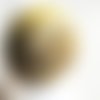 Bague marron beige miel en verre filé au chalumeau sur anneau réglable argenté 