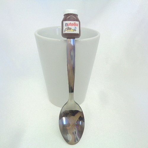 Cuillere En Acier Inoxydable Enfant En Pate Polymere Fimo Gourmandise Petit Dejeuner Pot De Nutella Fait Main Un Grand Marche