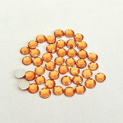 Cabochons strass plats à coller 5mm pêche