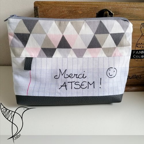 Trousse à bidules "merci atsem"