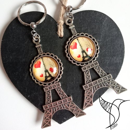 Duo de valentin porte-clés love paris