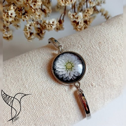 Bracelet réglable collection dahlias blancs