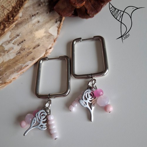 Boucles d'oreilles douce harmonie rose