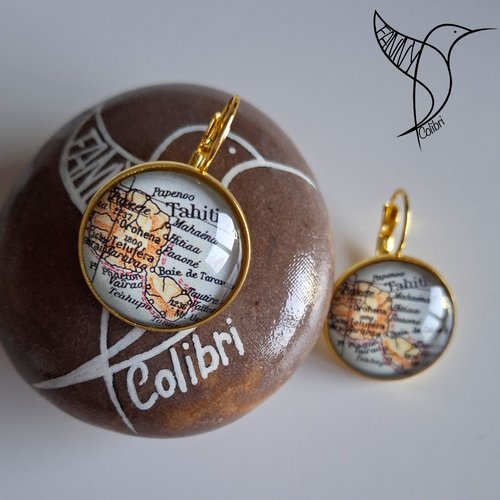 Boucles d'oreilles dormeuses tahiti