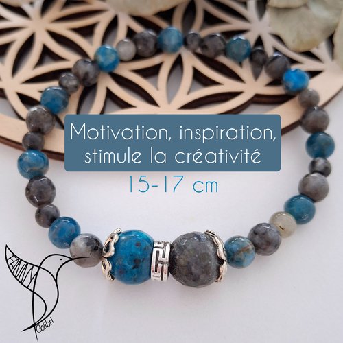 Bracelet pierres naturelles 15-17 cm créativité, motivation