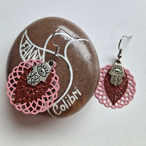Boucles d'oreilles marrakech spirit rosace rose
