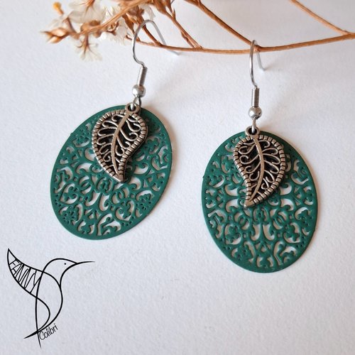 Boucles d'oreilles marrakech spirit filigrane et feuilles
