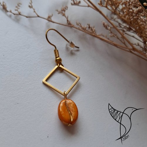 Monoboucle inox doré grain de café