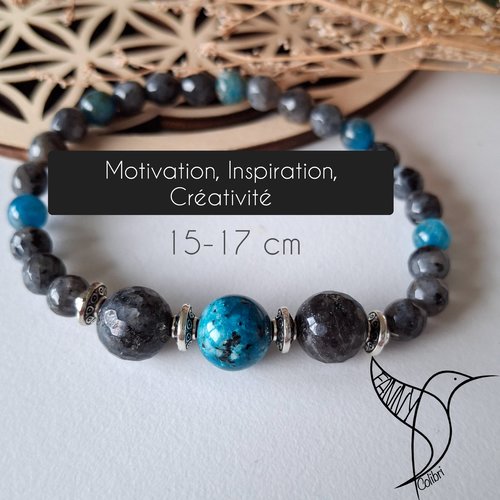 Bracelet pierres naturelles 15-17 cm créativité, motivation