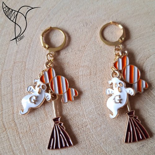Boucles d'oreilles dormeuses halloween
