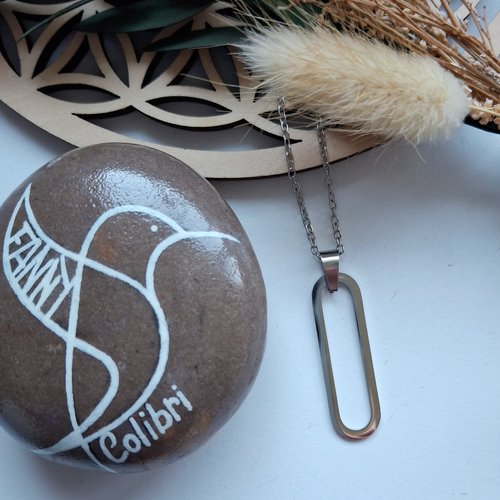 Collier acier inox ovale