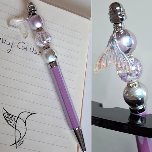 Stylo sirène violet nacré