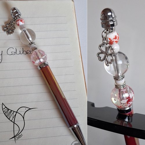 Stylo chance rouge et bordeaux