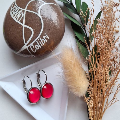 Boucles d'oreilles festives fuschia