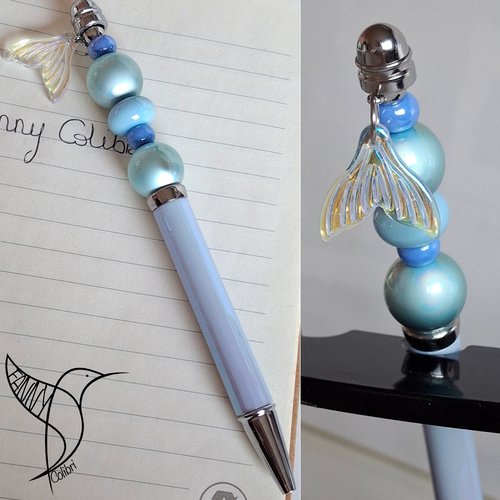 Stylo sirène bleu et violet