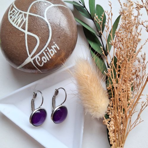 Boucles d'oreilles festives violet