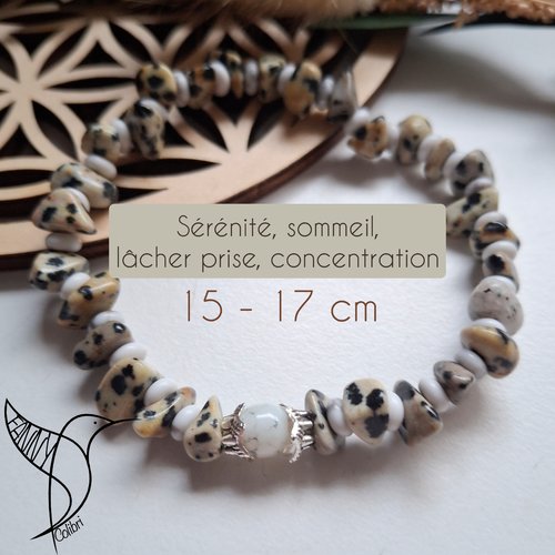 Bracelet lithothérapie 15-17 cm sérénité, sommeil, concentration