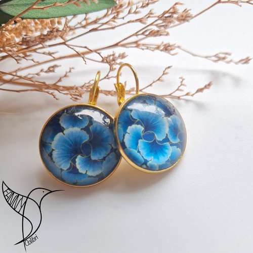 Boucles d'oreilles dormeuses ginkgo biloba