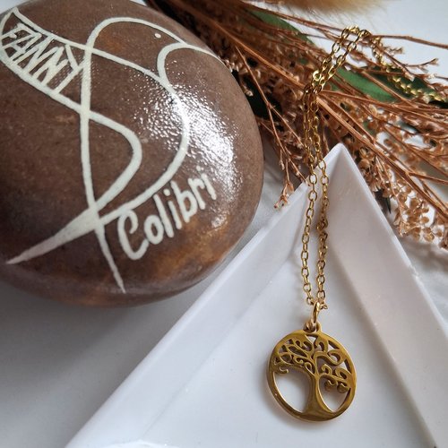 Collier doré arbre de vie