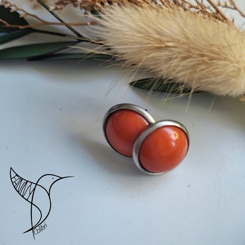 Boucles d'oreilles puces terracotta